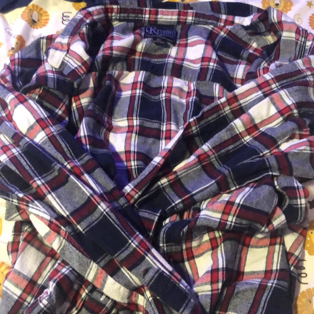 XL blue white and red flannel by retrofit